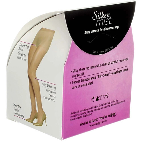 L'eggs Silken Mist Nude Control Top Pantyhose, Size Small (10 Boxes) - Picture 3 of 7