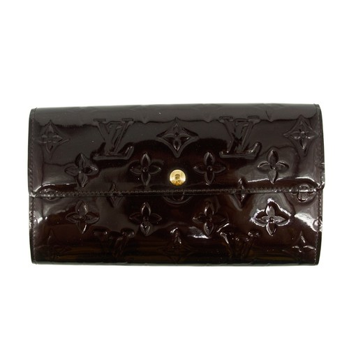 EBAY LIVE Louis Vuitton Purple Vernis Sarah Long Wallet #4698