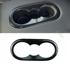 Car Rear Water Cup Holder Panel Trim For VW Golf MK8 20-2021 Steel Carbon Fiber