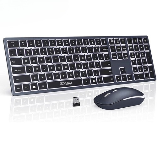 Full-Size Backlight Wireless Keyboard and Mouse Combo Laptop PC USB Silent Click - Picture 17 of 21
