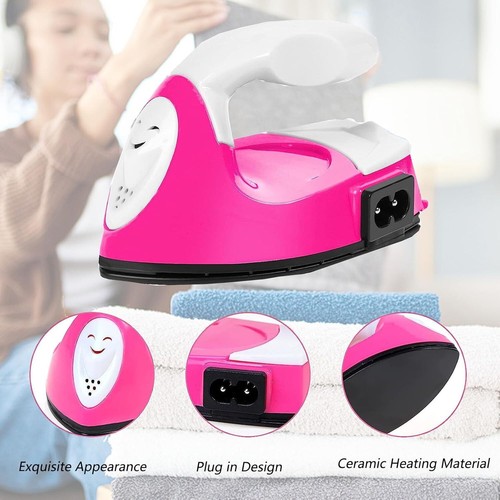 Mini Craft Iron,Rose Red Mini Heat Press Small Iron Portable Handy Travel Heat I - Picture 3 of 7