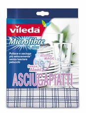 VILEDA Panno Microfibre Plus Asciugapiatti 40x55 cm colore Rosa VIL141293