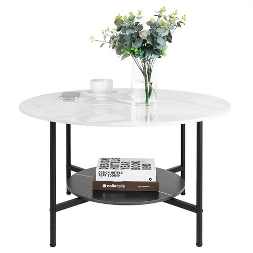 Modern Glossy Finish Sintered Stone Coffee Table Nested Set Sofa Side End Tables - Picture 127 of 329