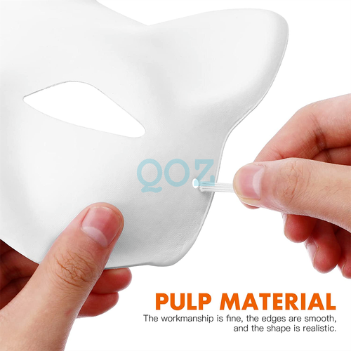 5 Pcs White Face Paper Masks Cat for DIY Painting Blank Masks Cat Half Pa - Picture 8 of 9