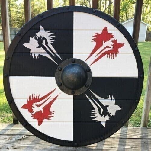 Antique Battle Shield Armor Norse Larp Authentic Steel Viking Medieval Wooden Antique Battle Shield Armor Norse Larp Authentic Steel Viking Medieval Wooden