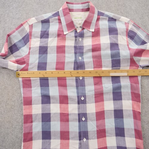 Rag Bone Shirt Mens Medium Red Blue Button Up Long Sleeve Plaid - Picture 9 of 15