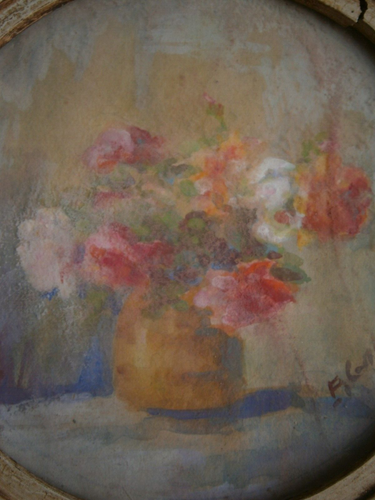 Painting Miniature Watercolour Bouquet of Flowers Still Life Deco Antique No. 2 - Picture 5 of 9