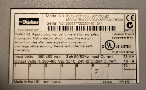 Brand New PARKER 650G-43126030-B01P00-A1 AC Variable Frequency Drive - Picture 2 of 2