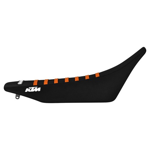 KTM EXC 400-520 2000 pinza cubierta de asiento de Enjoy Mfg todo negro/costilla naranja #395 - Imagen 2 de 6