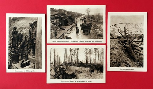 4 x Militär AK 1. WK Soldaten im Schützengraben, Strassenbahn, Reims ( 55477