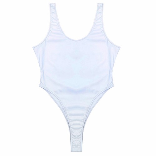 Herren Glänzende Bodysuit Thong U-Ausschnitt High Cut Stringbody Trikot Bademode - Picture 41 of 57