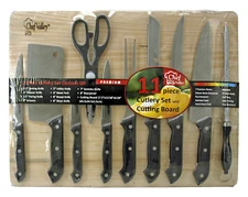 11 - pc. Chef Valley Kitchen Cutlery Set w/ Cutting Board Stainless Steel Blades