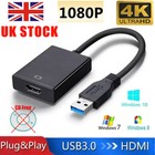 USB to HDMI Adapter USB 3.0/2.0 to HDMI Cable Video Converter For PC Laptop HDTV