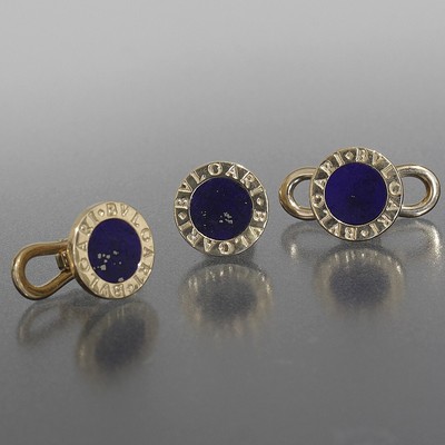 BVLGARI cufflinks lapis lazuli K18YG Newly Polished 750 cufflinks 