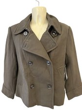 G.e.t. Get Jacket Bomber Military Style Waist Pockets Button Olive Green Size S