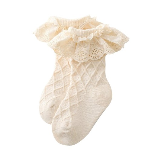 Girls Lace Socks Children Baby Cotton Ruffled Trim Ankle School Socks Fancy-Sock - Picture 15 of 22