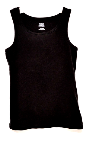 Falls Creek Girl's Black Tank Top Solid Crew Neck Pullover Top Size M 7/8 