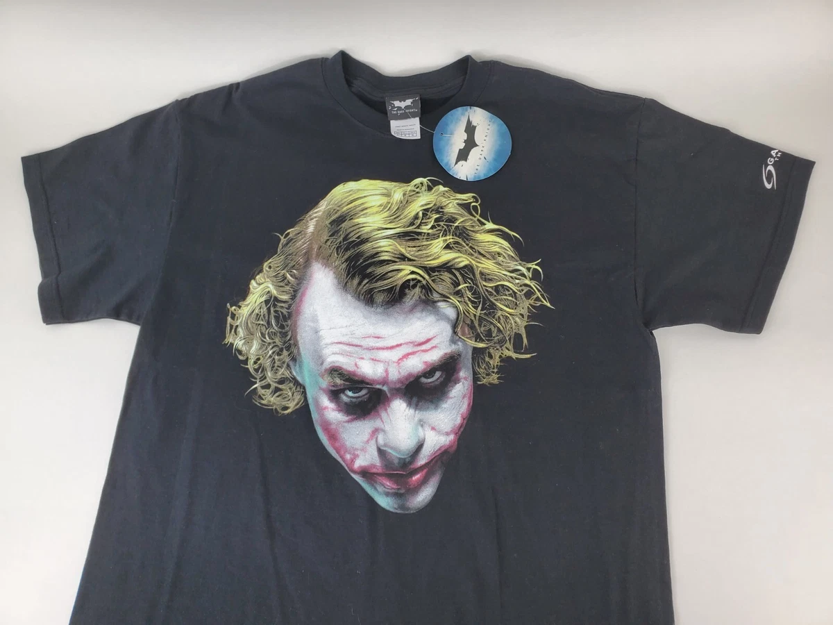 2008 Batman The Dark Knight Joker Big Face Movie Promo T-Shirt Men's Sz L NEW