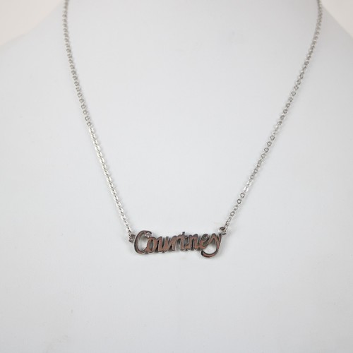 COURTNEY NEW Name Silvertone Rhinestone 14.5"w 4.5" Multi Ring Extender Necklace - Bild 2 von 18