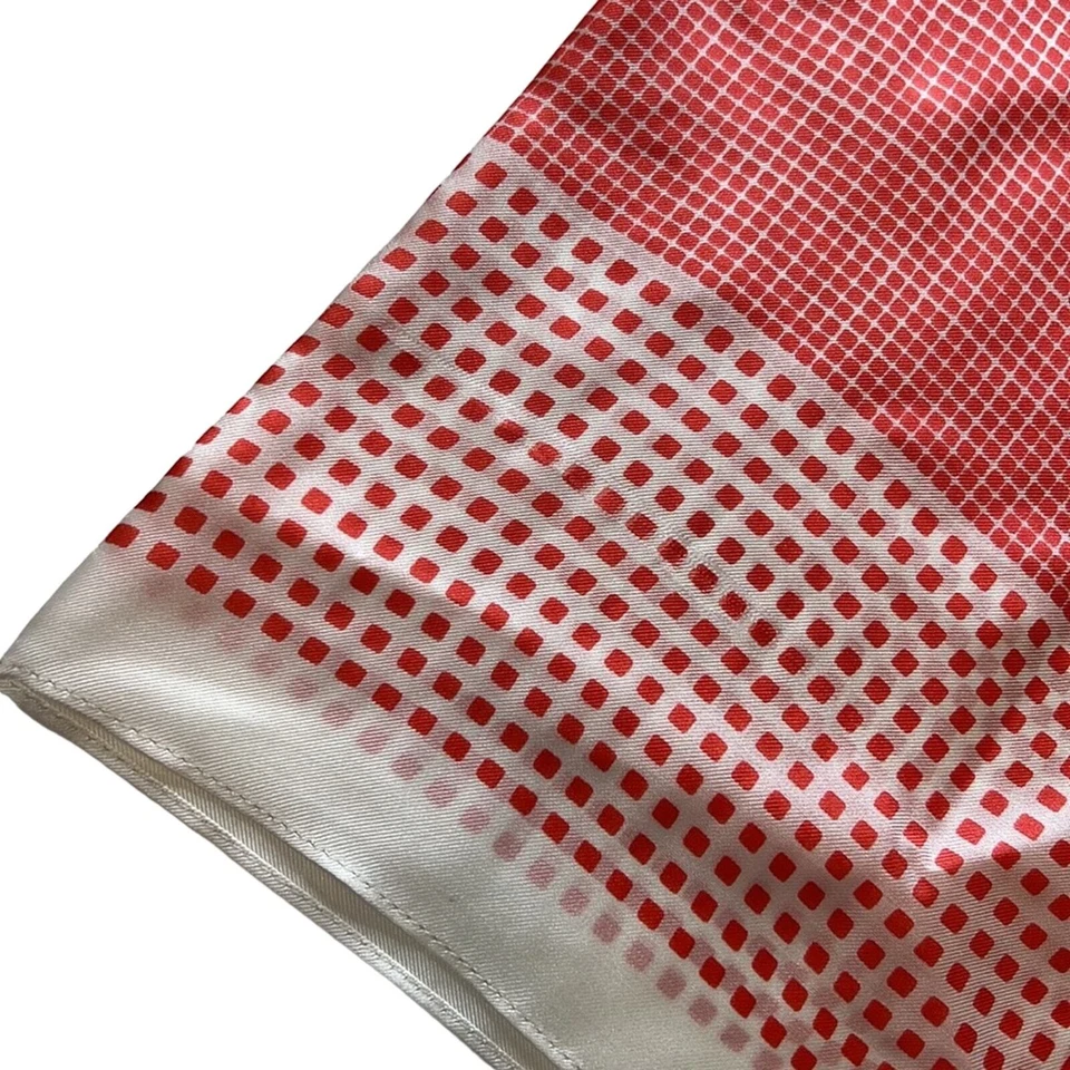 ECHO Coral Pink & White “Boxed-In” Bandana Neckerchief, NWT! - Image 2 of 3