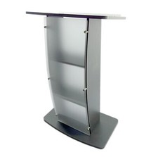 Wood Acrylic Podium Church Pulpit Lectern Curved School Event Speaker Conference