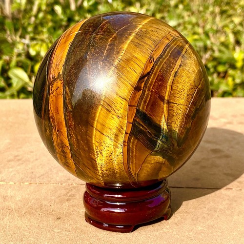 3.32LB Natural Tiger Eye stone ball quartz crystal ball Reiki healing - 第 7/13 張圖片