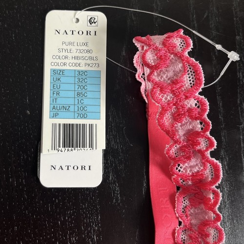 NWT NATORI Pure Luxe Underwire T-Shirt Bra Size 32C in Hibiscus Style 732080 - Picture 5 of 6
