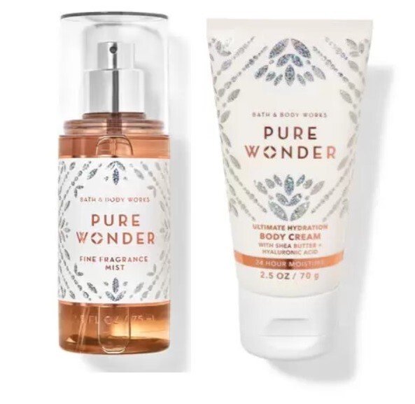 Bath & Body Works PURE WONDER SET Body Mist+Body Cream2.5oz