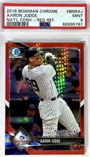 AARON JUDGE /5 PSA 9 POP 3 RED REFRACTOR BOWMAN CHROME NATIONAL CONVENTION 2018
