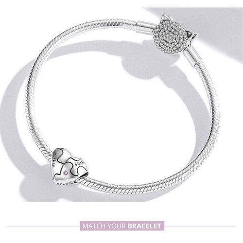 💖 Mutter & Sohn Charm Liebe Herz Mama Familie Echt 925 Sterling Silber 💖 - Bild 4 von 10