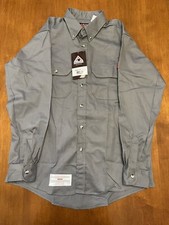 NWT Bulwark FR SLU2 Men's Midweight Dress Uniform Shirt Gray Large Regular