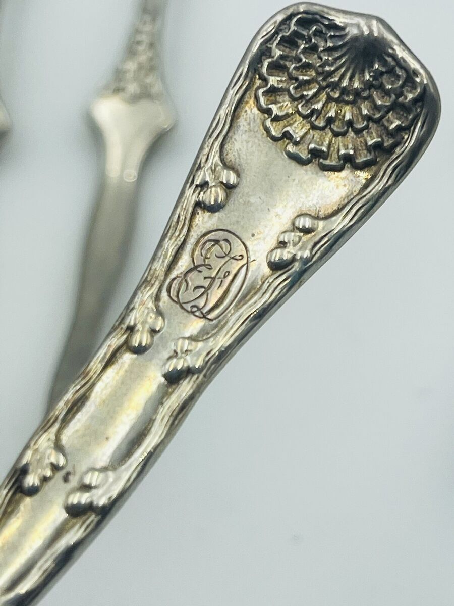 Tiffany & Co Antique Sterling Silver Set Of 12 Wave Edge