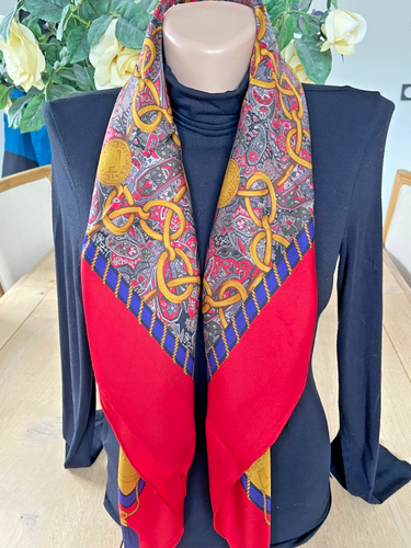 Schal/Carré/Shawl★LANCEL Seide 100%★hand gerollt-39g★Silk SCARF Schal - Bild 8 von 10