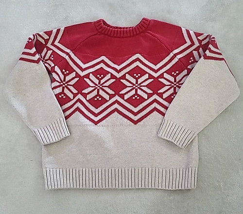 Hanna Andersson Red Fair Isle Snowflake Sweater Kids 6-7 120cm Cotton Knit - Picture 15 of 16