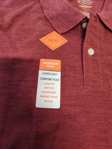Polo uomo St Johns Bay con colletto extra large rosso bordeaux performance - Foto 4 di 7