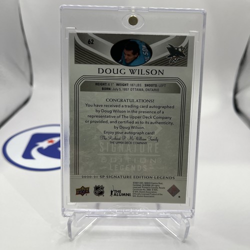 2020-21 SP Signature Edition Legends Doug Wilson Auto #62 Signed Card Gold /10 - Picture 10 of 11