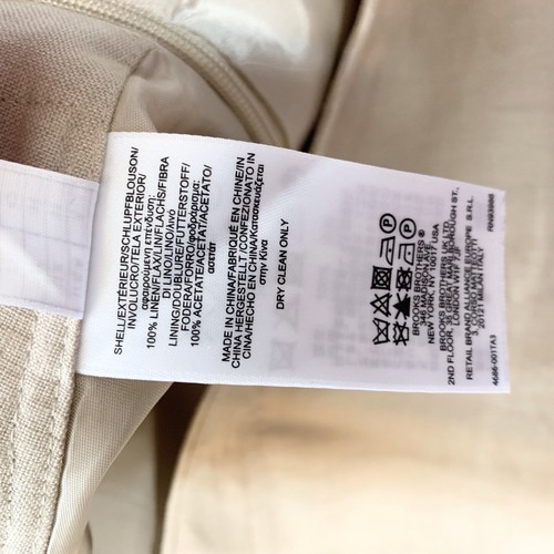 346 Brooks Brothers Size 8 Brown Tie Waist Trousers Pants 100% Linen Lagenlook - Picture 7 of 12