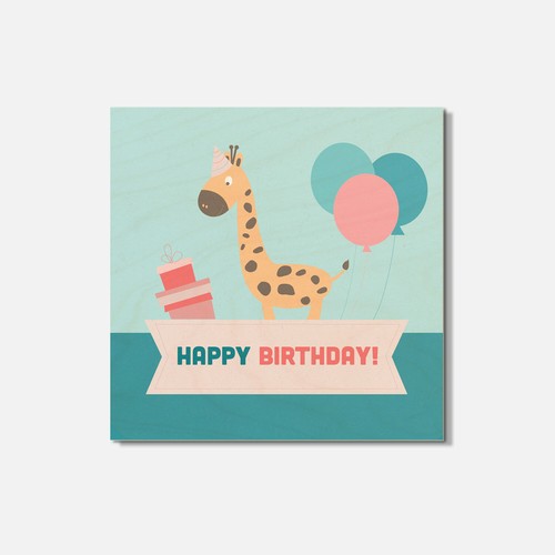 Happy Birthday Neddy 4'' X 4'' Square Wooden Coaster - Imagen 1 de 3
