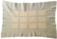 Baby Crib Blanket Vintage Hand Crochet Knit Throw Sea Foam Green 40.25" x 24" 