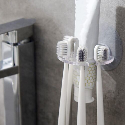 1/2pcs Toothbrush Holder Wall Mount Sucker Bathroom Suction Cup Toothpaste Rack - Picture 6 of 8