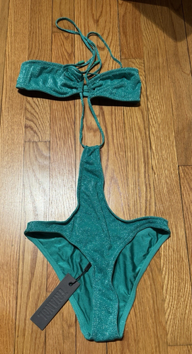 Triangl Sparkle Green One Piece Swimsuit, Bikini Size XS New - Picture 3 of 5