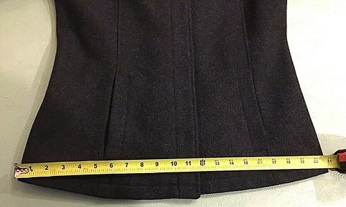 Cappotto classico lana donna taglia 4 invernale grigio scuro con cerniera e tasche vestibilità taylor - Foto 9 di 11