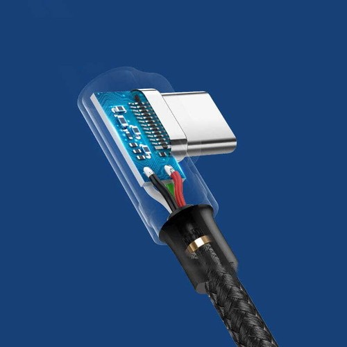 Kabel kątowy USB-A / USB-C Quick Charge 3.0 2m Ugreen Kabel ładujący Szybki kabel Szary - Zdjęcie 6 z 6