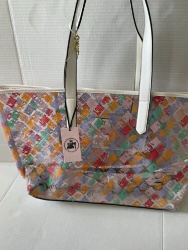 Neu mit Etikett Juicy by Juicy Couture Strandtasche Handtasche durchsichtig Logodruck Y2k - Bild 3 von 8
