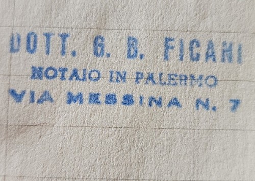 Notarile Palermo L 600  Dott G.B. Facani Notaio Via Messina Notary Stamp - Afbeelding 9 van 11