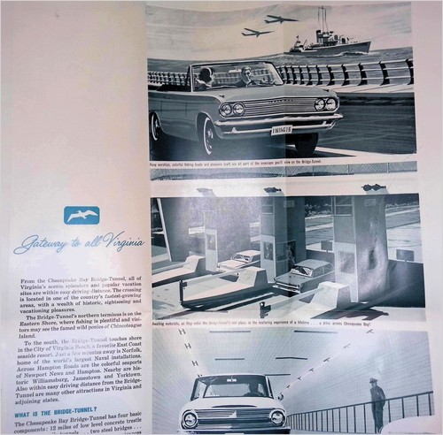 Chesapeake Bay Bridge-Tunnel Brochure 1960s US Route 13 Virginia - 第 5/6 張圖片