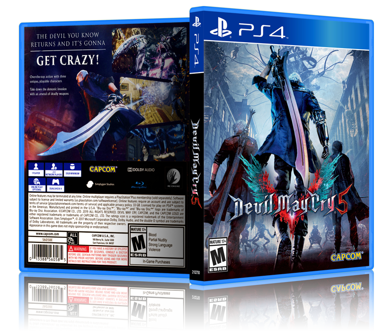 Devil May Cry 5 - Replacement PS4 Cover and Case. NO GAME Devil May Cry 5 - Replacement PS4 Cover and Case. NO GAME