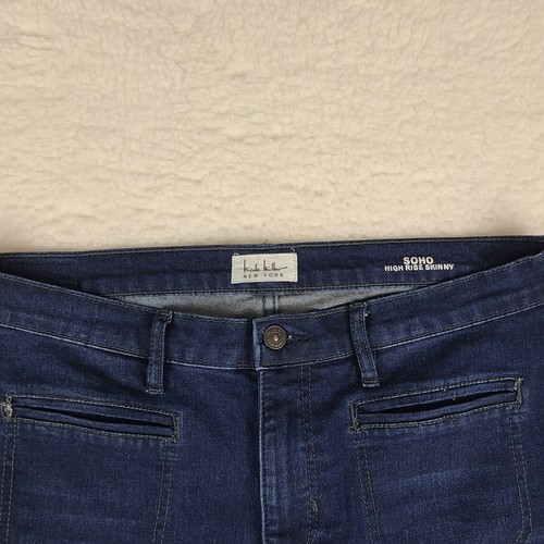Nicole Miller Jeans Womens 12 Blue SOHO High Rise Skinny Dark Wash Denim - Picture 3 of 14