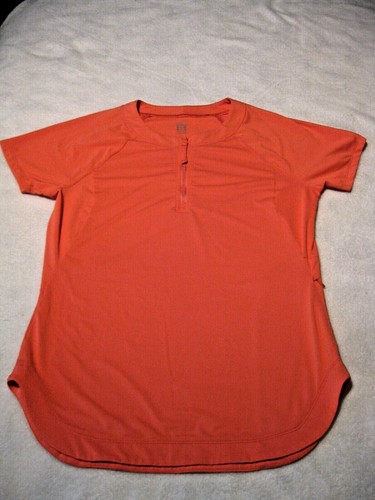 Title Nine Women 1/4 Zip Top Quick Dry Short Sleeve Orange Coral Size Small  - Picture 4 of 8