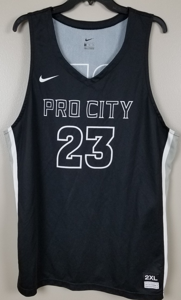 NIKE PRO CITY GAME WORN JERSEY #23 SUMMER LEAGUE BLACK WHITE